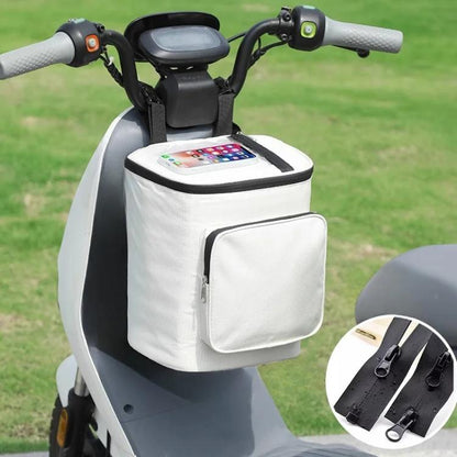 Electric Vehicle Front Helmet Raincoat Storage Waterproof Bag, White, Black, White with Film, Black with Film