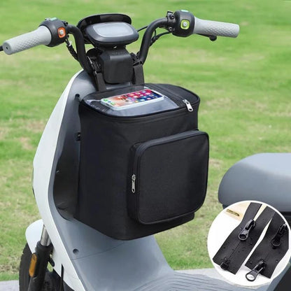 Electric Vehicle Front Helmet Raincoat Storage Waterproof Bag, White, Black, White with Film, Black with Film