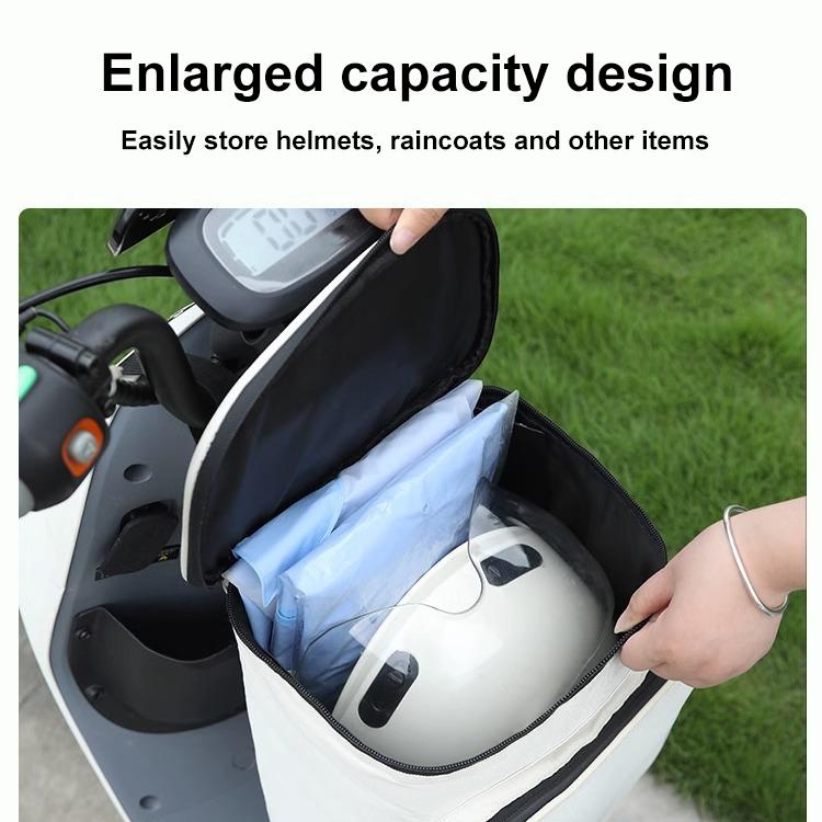 Electric Vehicle Front Helmet Raincoat Storage Waterproof Bag, White, Black, White with Film, Black with Film