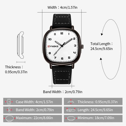SYNOKE Men Quartz Watch Sport Retro Simple Leather Strap Quartz Watch Teenage Student Wristwatch