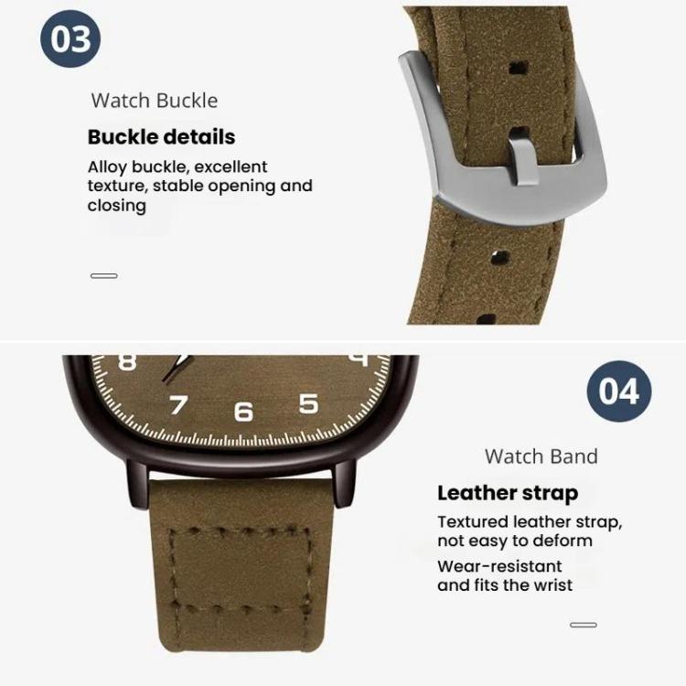 SYNOKE Men Quartz Watch Sport Retro Simple Leather Strap Quartz Watch Teenage Student Wristwatch