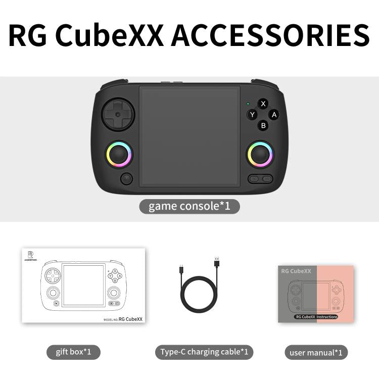ANBERNIC RG CubeXX 3.95-Inch IPS Screen Handheld Game Console Supports WiFi Bluetooth, Linux 64-Bit, 32G+64G, 32G+128G