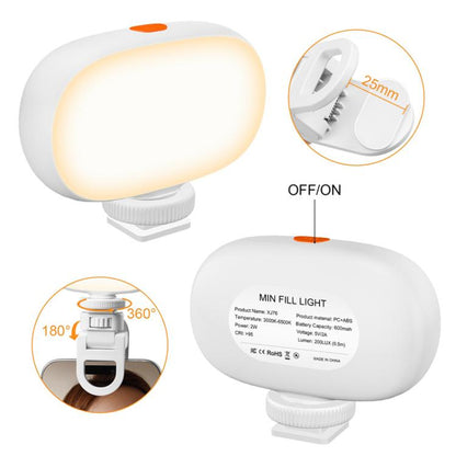 Camera Mini Fill Light LED Cell Phone Soft Light Video Conference Photography Lamp Handheld Selfie Lamp