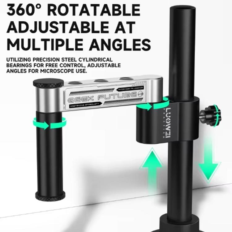 32mm Microscope Swing Arm Metal Universal Lifting and Stacking 360 Degree Single Arm Fixed Repair and Inspection Stand, GK01