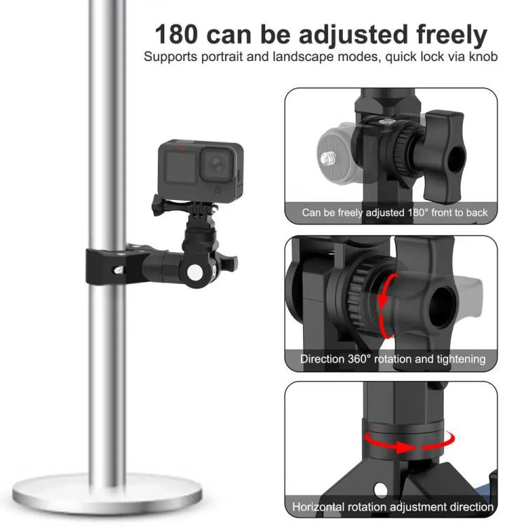 Camera Clip Motorcycle Bicycle Handlebar Crab Clamp For Sports Camera, With Adapter