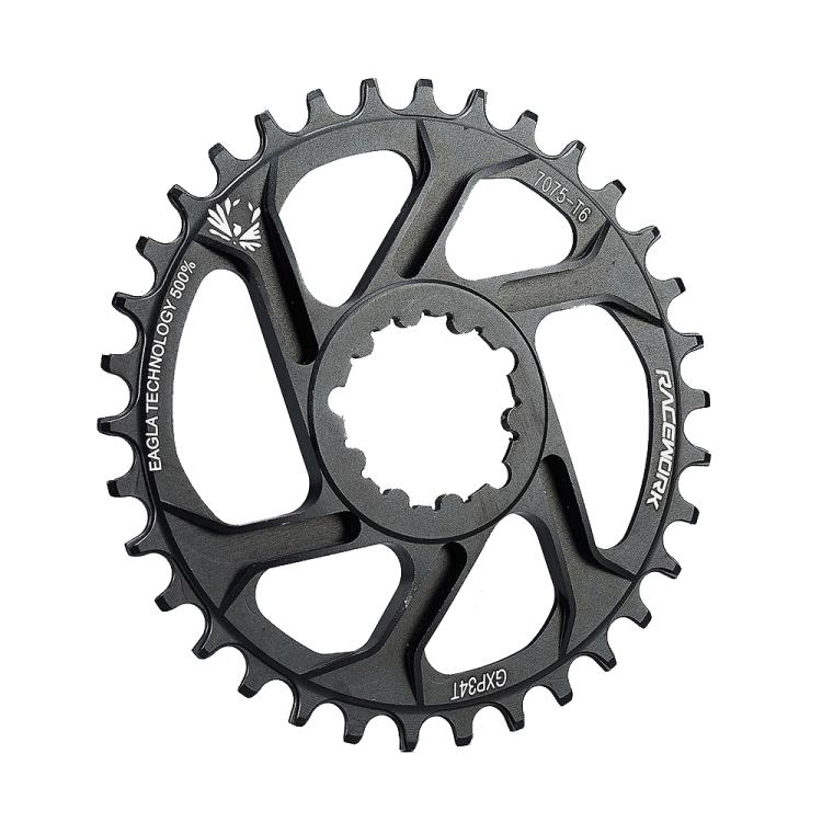 RACEWORK 7075-T6 For SRAM Mountain Bike Single Plate Round Bicycle Sprocket, 3mm 32T, 3mm 34T, 3mm 36T, 3mm 38T, 6mm 32T, 6mm 34T, 6mm 36T