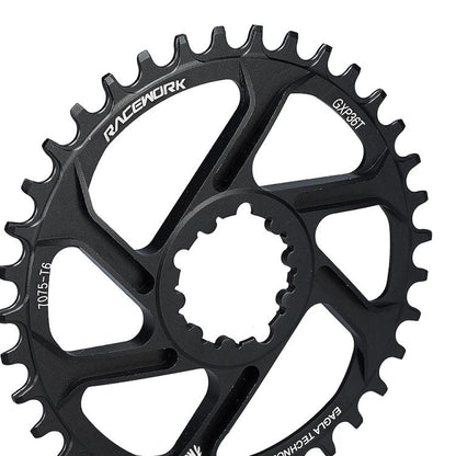 RACEWORK 7075-T6 For SRAM Mountain Bike Single Plate Round Bicycle Sprocket, 3mm 32T, 3mm 34T, 3mm 36T, 3mm 38T, 6mm 32T, 6mm 34T, 6mm 36T