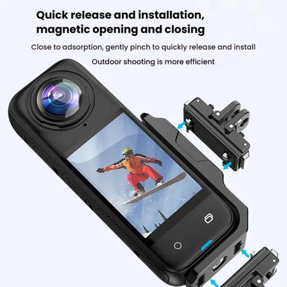 For Insta360 X4 / X3 HEPAIL AC56 Vertical Horizontal Magnetic Metal Bracket, AC56