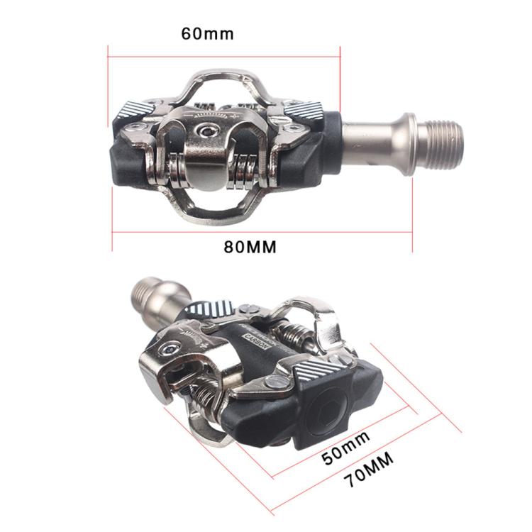 RACEWORK M8100 Mountain Bike Self-locking Pedal Ultra-light DU Bearing SPD Pedal, Black, Black Gold
