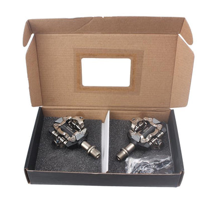 RACEWORK M8100 Mountain Bike Self-locking Pedal Ultra-light DU Bearing SPD Pedal, Black, Black Gold