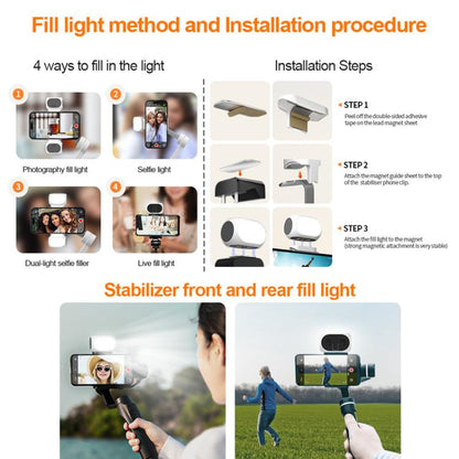 For DJI / Zhiyun Handheld Gimbal Stabilizer Fill Light Magnetic LED Photography Lamp Mobile Phone Fill Light, XJ97 One Lamp, XJ97 Dual Lamp, XJ97P One Lamp + Clips Set, XJ97P Dual Lamp + Clips Set