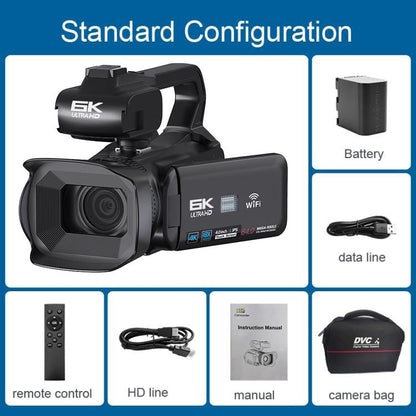 64MP 6K 18X Digital Zoom Ultra HD Video Camera With 4-Inch Touch Screen Camcorder, 6K 16G, 6K 32G, 6K 64G