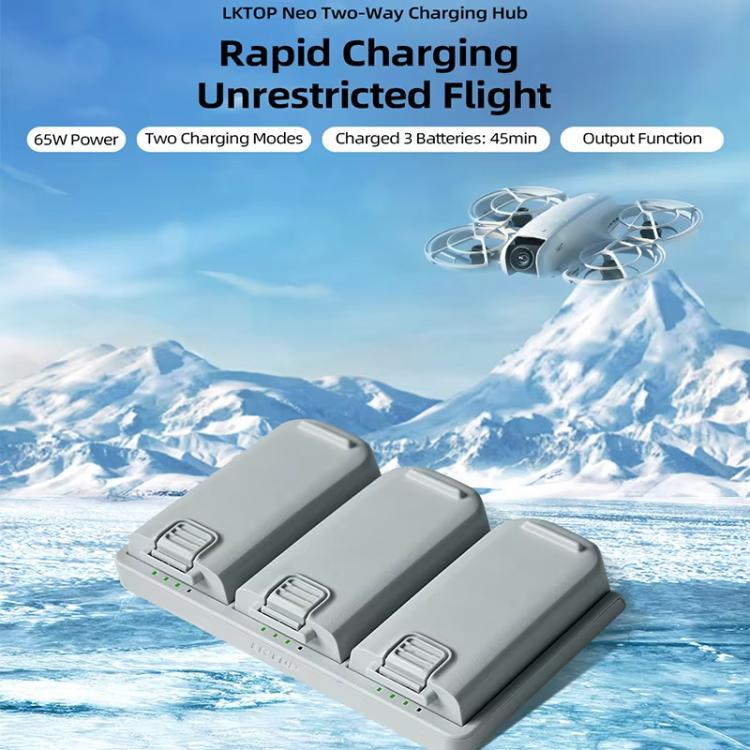 For DJI Neo Battery LKTOP Three-Way Charger 65W Fast Charging Hub, NC036