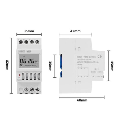 SINOTIMER TM626  2 Channel Timer Switch 220V 7 Days Weekly Programmable Timer