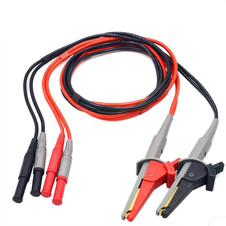 Multimeter Alligator Clip 4mm Banana Jack Test Pen Clip 4-Wire Silicone Test Clip