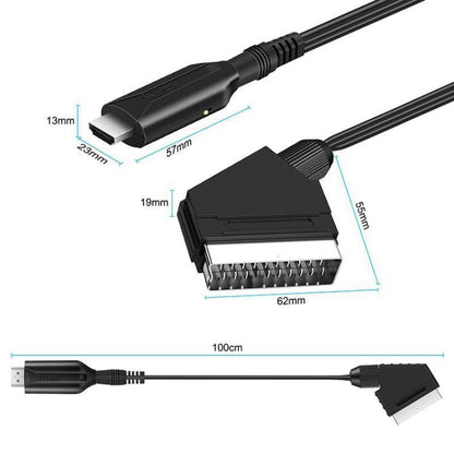 Converter For Set-Top Boxes Game Consoles Audio Video, HDMI To SCART, SCART To HDMI