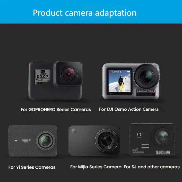 TELESIN Sports Camera Motorcycle Helmet Chin Mount Bracket For GoPro HERO Series / DJI Osmo Action / Insta360, Holder + J-Buckle