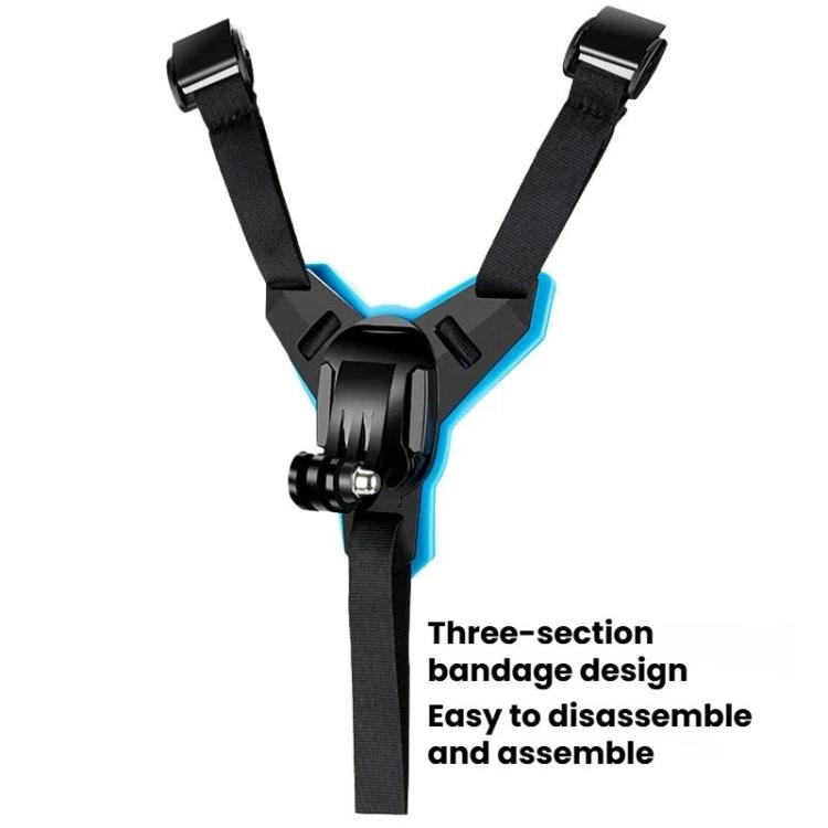 TELESIN Sports Camera Motorcycle Helmet Chin Mount Bracket For GoPro HERO Series / DJI Osmo Action / Insta360, Holder + J-Buckle