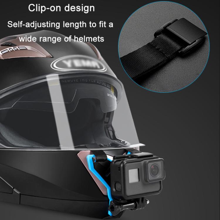 TELESIN Sports Camera Motorcycle Helmet Chin Mount Bracket For GoPro HERO Series / DJI Osmo Action / Insta360, Holder + J-Buckle