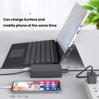 For Microsoft Surface Laptop 65W 15V 4A Fast Charger With 5V 1A  USB-A Port AC Adapter, US Plug, EU Plug, UK Plug, AU Plug