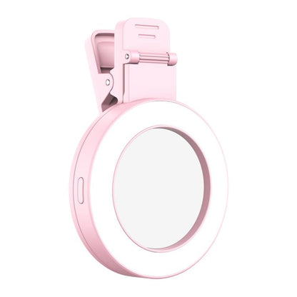 Foldable Clip-type Mobile Phone Rear Selfie Mirror Fill Light, White, Purple, Pink, White with Remote Control, Purple with Remote Control, Pink with Remote Control