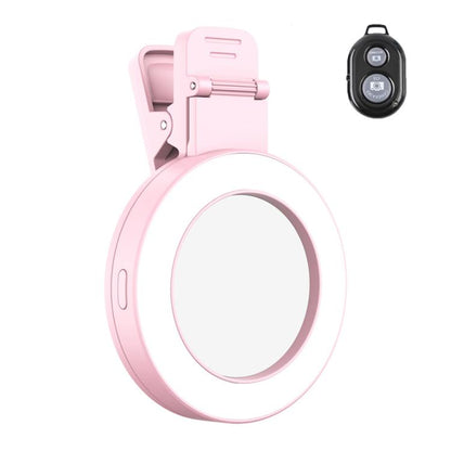 Foldable Clip-type Mobile Phone Rear Selfie Mirror Fill Light, White, Purple, Pink, White with Remote Control, Purple with Remote Control, Pink with Remote Control