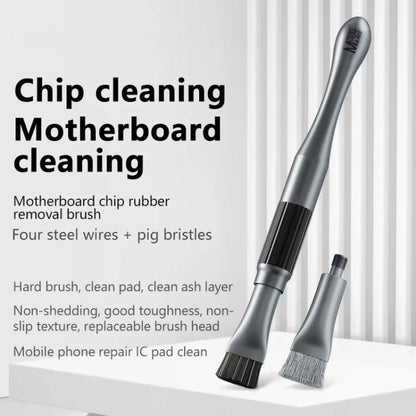 Stiffened Cylinder Short Brush Cell Phone Repair Motherboard Cleaning Brush, 2 In 1 Brush