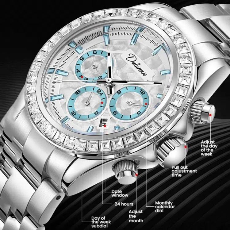 Dulunwe 6055B 30m Waterproof Luminous Automatic Mechanical Watch