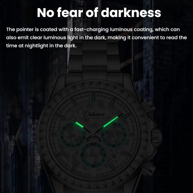 Dulunwe 6055B 30m Waterproof Luminous Automatic Mechanical Watch
