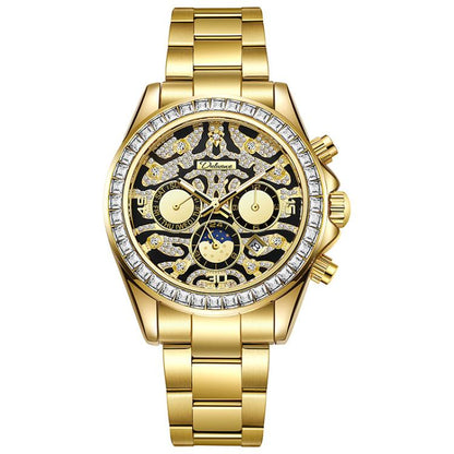 Dulunwe 6055A 30m Waterproof Tiger-pattern Dial Automatic Mechanical Watch