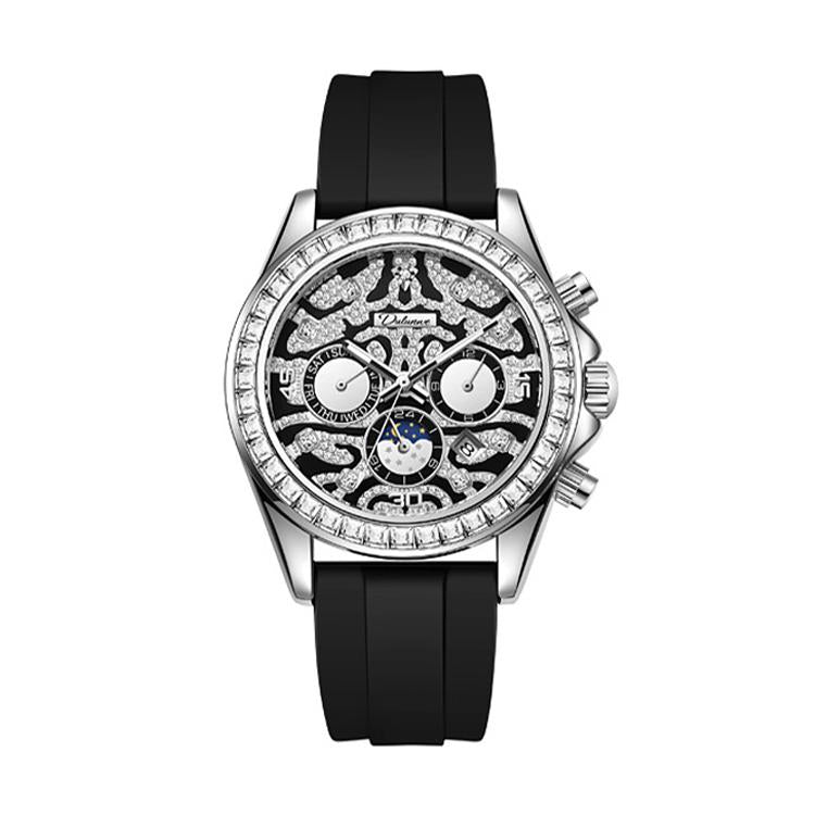 Dulunwe 6055A 30m Waterproof Tiger-pattern Dial Automatic Mechanical Watch