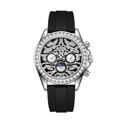 Dulunwe 6055A 30m Waterproof Tiger-pattern Dial Automatic Mechanical Watch