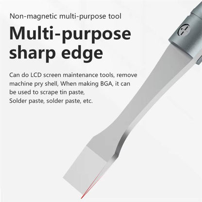 Cell Phone Repair Non-Magnetic Stainless Steel Scraper Removal Tablet Paste Stirring BGA Pry Bar Degumming Tool, M-068