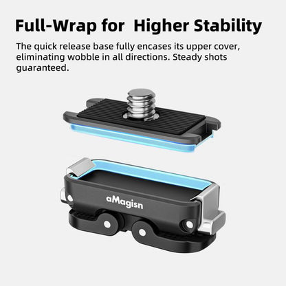 aMagisn Mini Quick Release Mount for Sports Cameras, 2-claw Base+1/4 Inch Cover, 2-claw Base+3-claw Cover, 1/4 Inch Base + 1/4 Inch Cover, 1/4 Inch Base+3-claw Cover, 2-claw Main Body, 1/4 Inch Main Body, 1/4 Upper Cover, 3-claw Upper Cover