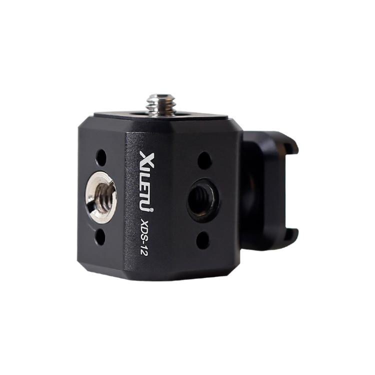 XILETU Tripod Screw Hole Adapter with Cold Shoe 3/8 inch 1/4 inch Thread Holes ARRI Positioning Hole, XDS-12