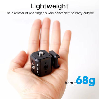 XILETU Tripod Screw Hole Adapter with Cold Shoe 3/8 inch 1/4 inch Thread Holes ARRI Positioning Hole, XDS-12