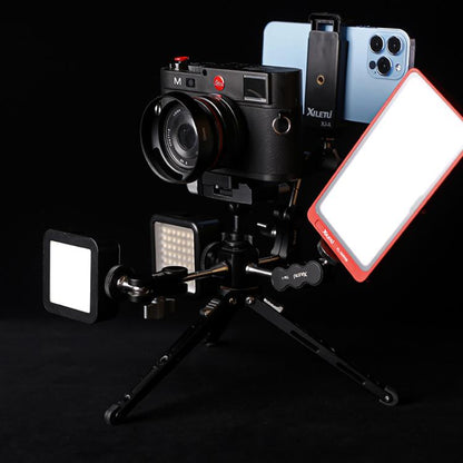 XILETU Tripod Screw Hole Adapter with Cold Shoe 3/8 inch 1/4 inch Thread Holes ARRI Positioning Hole, XDS-12