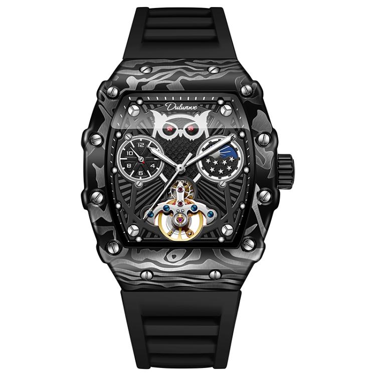 Dulunwe 6039C 30m Waterproof Barrel-shaped Hollow Luminous Automatic Mechanical Watch