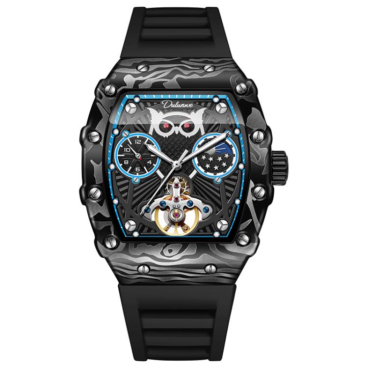 Dulunwe 6039C 30m Waterproof Barrel-shaped Hollow Luminous Automatic Mechanical Watch