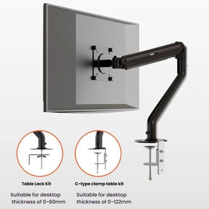 For 15-32 Inch Monitor Bracket Adjustable Gas Spring Computer Screen Desk Mount Stand, Arm Black, Arm White