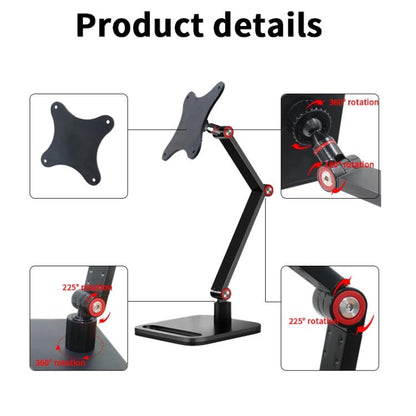 Portable Vesa Monitor Stand Height Adjustable Swivel Desk Mount For 17-Inch Screens, 17-Inch Vesa