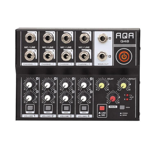 8 Channel Audio Mixer Console Stage Mixer Professional Digital Reverberator Effects Karaoke Live Equipment, Q48