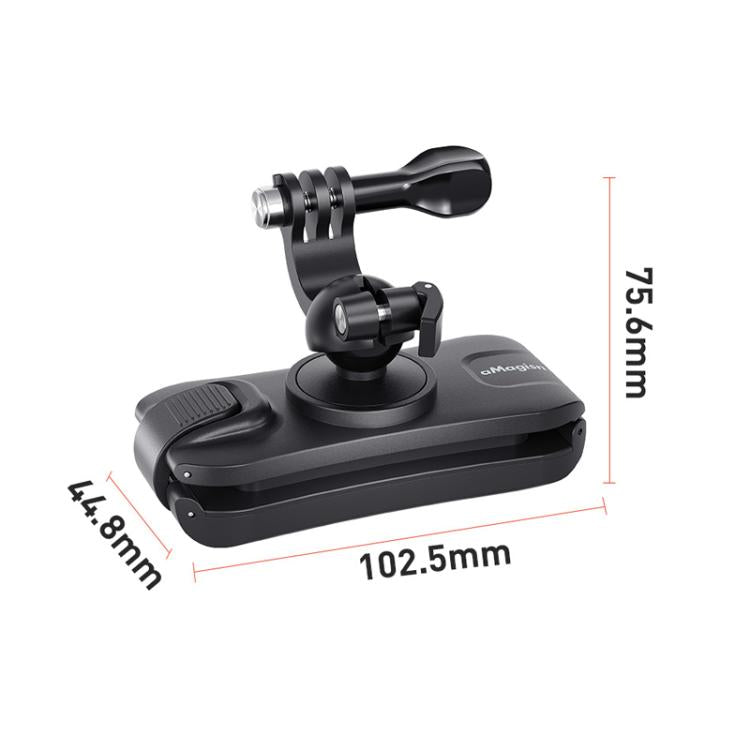 aMagisn 360-degree Rotation Ball Head Backpack Clip for Camera & Smartphone, Rotation Ball