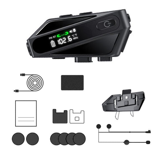 C6 IPX6 Waterproof LED Lighting Wireless Intercom Helmet Bluetooth Headset, Hard Mic, Soft Mic, Soft and Hard Mics