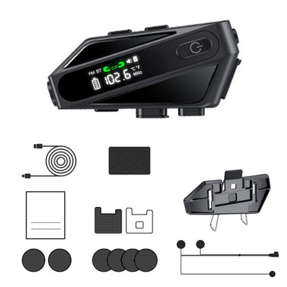 C6 IPX6 Waterproof LED Lighting Wireless Intercom Helmet Bluetooth Headset, Hard Mic, Soft Mic, Soft and Hard Mics