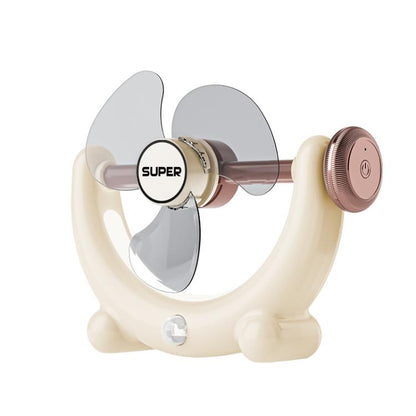 Multifunctional Fan Light Sound Big Wind Power With Light Wall Mounted Long Life Desktop Small Ceiling Fan, Rechargeable Beige, Remote Control Beige, Rechargeable Blue, Remote Control Blue