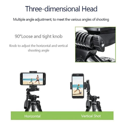 YUNTENG VCT-608 Adjustable Camera Tripod 11.8-25.4 Inch With 360 Degree Rotating 3-Way Pan Head & Gravity Hook
