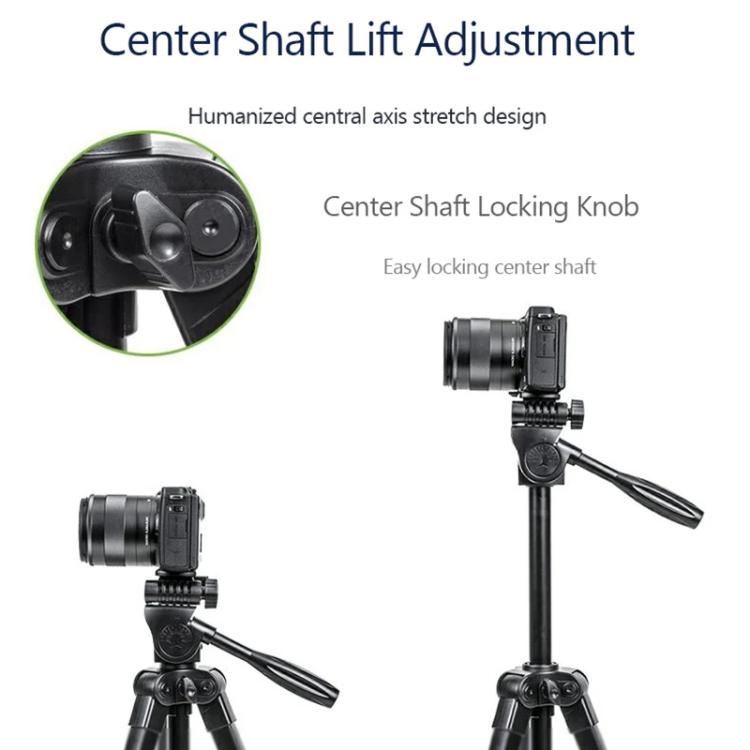 YUNTENG VCT-608 Adjustable Camera Tripod 11.8-25.4 Inch With 360 Degree Rotating 3-Way Pan Head & Gravity Hook