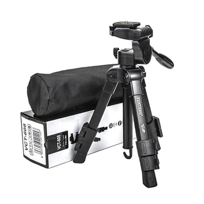 YUNTENG VCT-608 Adjustable Camera Tripod 11.8-25.4 Inch With 360 Degree Rotating 3-Way Pan Head & Gravity Hook