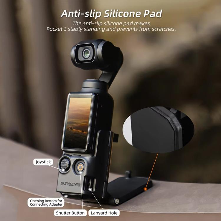 For DJI Osmo Pocket 3 Sunnylife OP3-ZJ761 Magnetic Stand Base Angle Adjustable Multi-functional Desktop Stand Accessories, OP3-ZJ761